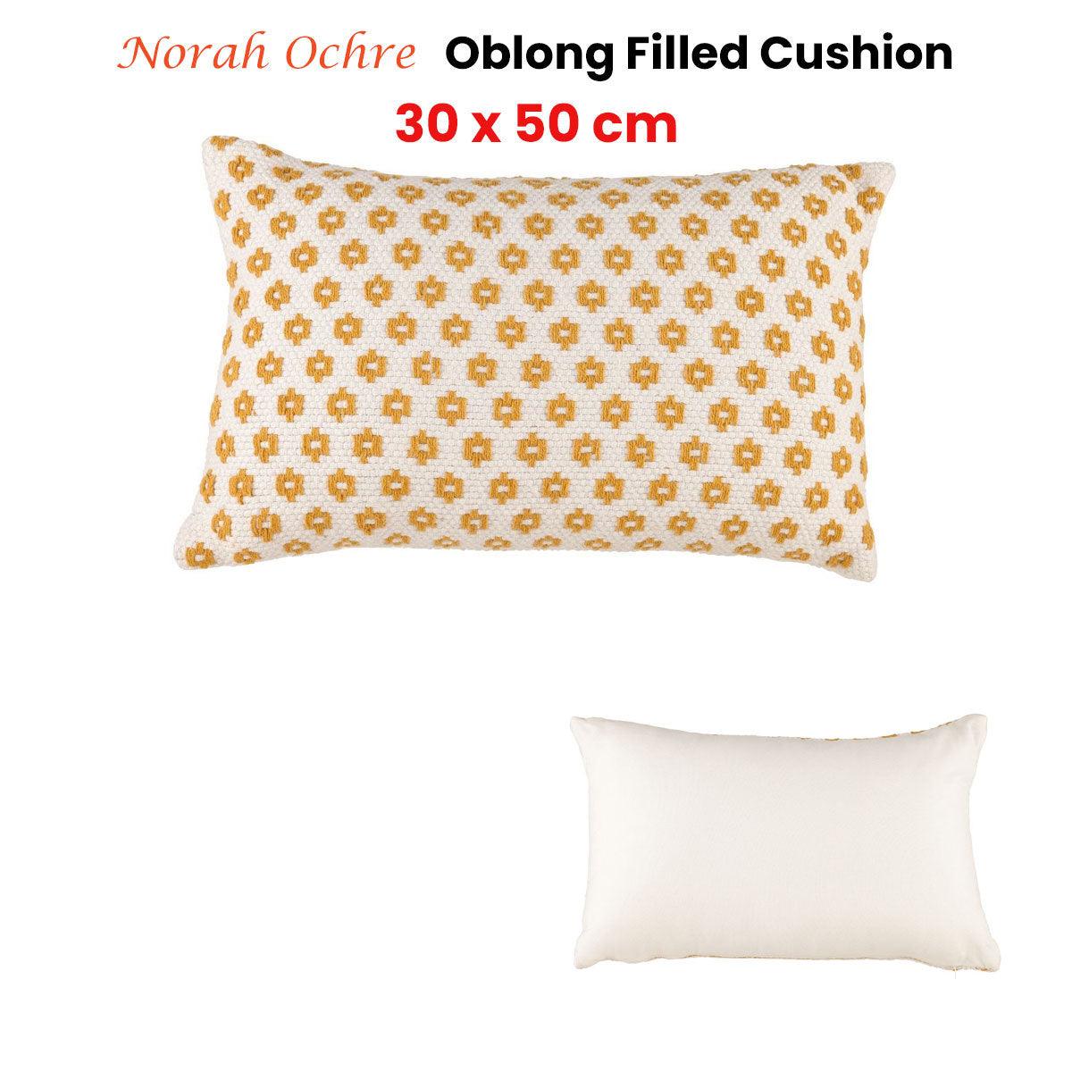 Accessorize Norah Ochre Rectangular Filled Cushion 30cm x 50cm - Harrogates