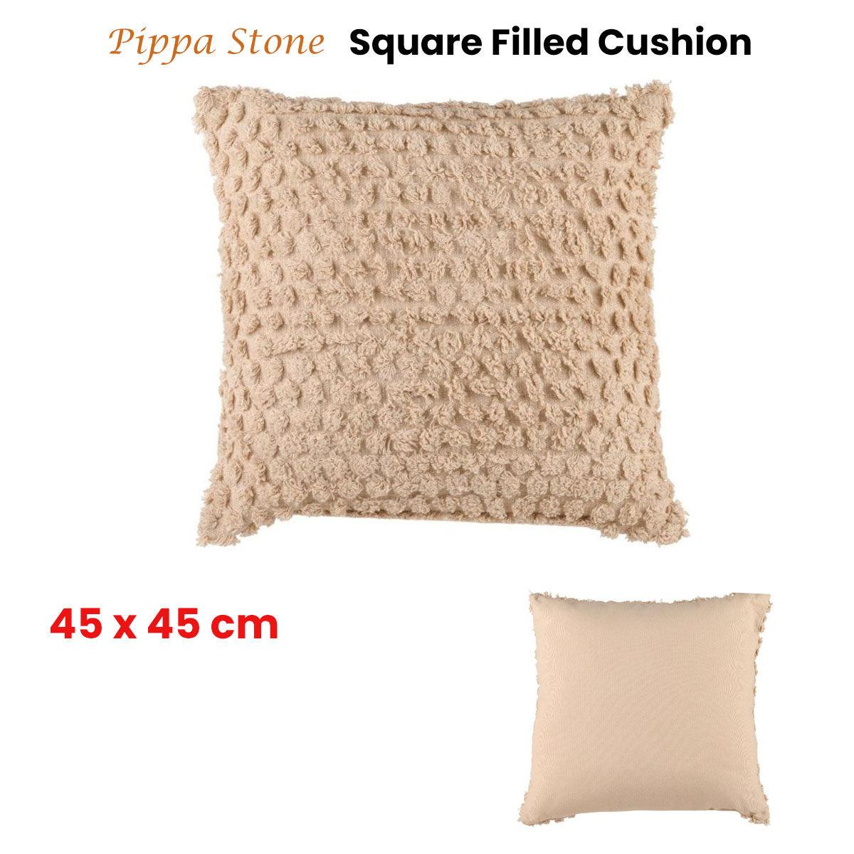 Accessorize Pippa Stone Square Filled Cushion 45cm x 45cm - Harrogates