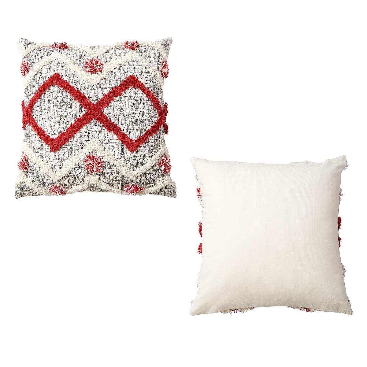 Accessorize Ronan White Red Filled Square Cushion - Harrogates