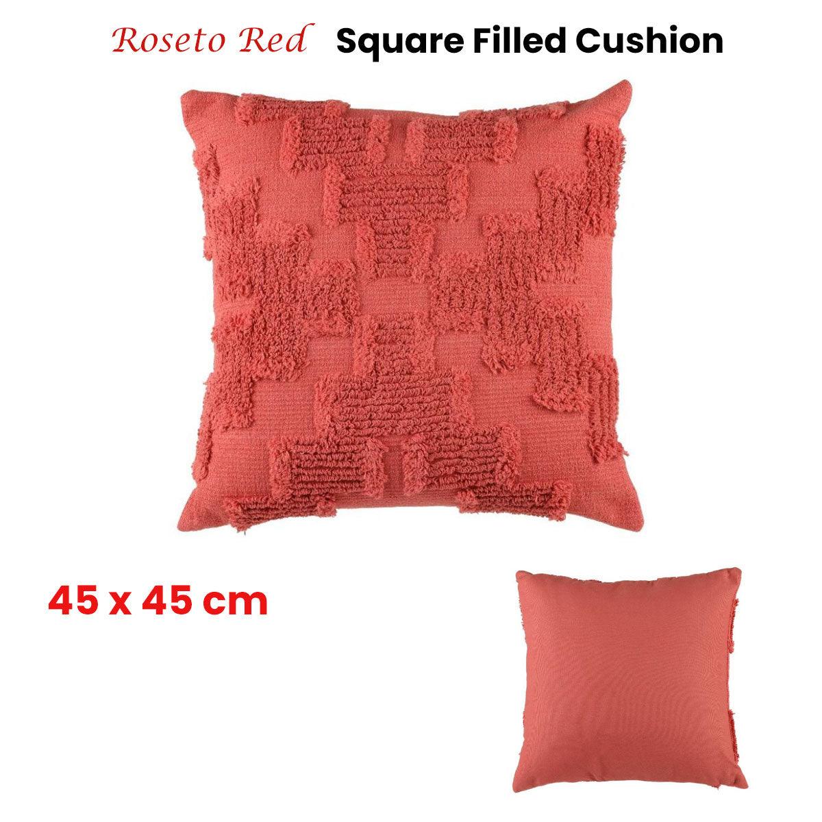 Accessorize Roseto Red Square Filled Cushion 45cm x 45cm - Harrogates