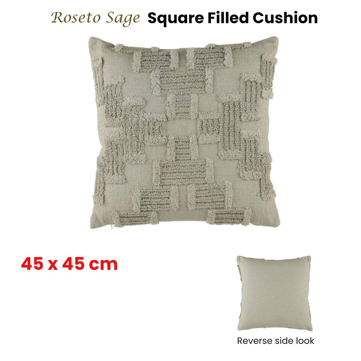 Accessorize Roseto Sage Square Filled Cushion 45cm x 45cm - Harrogates