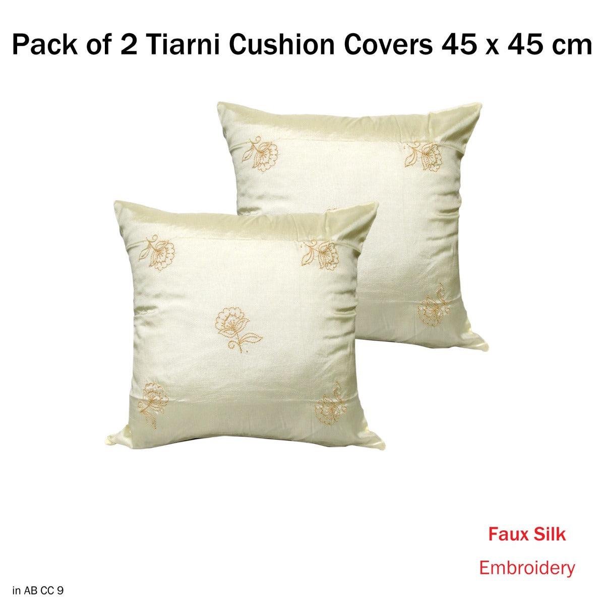 Accessorize Set of 2 Tiarni Embroidery Faux Silk Square Cushion Covers - Harrogates