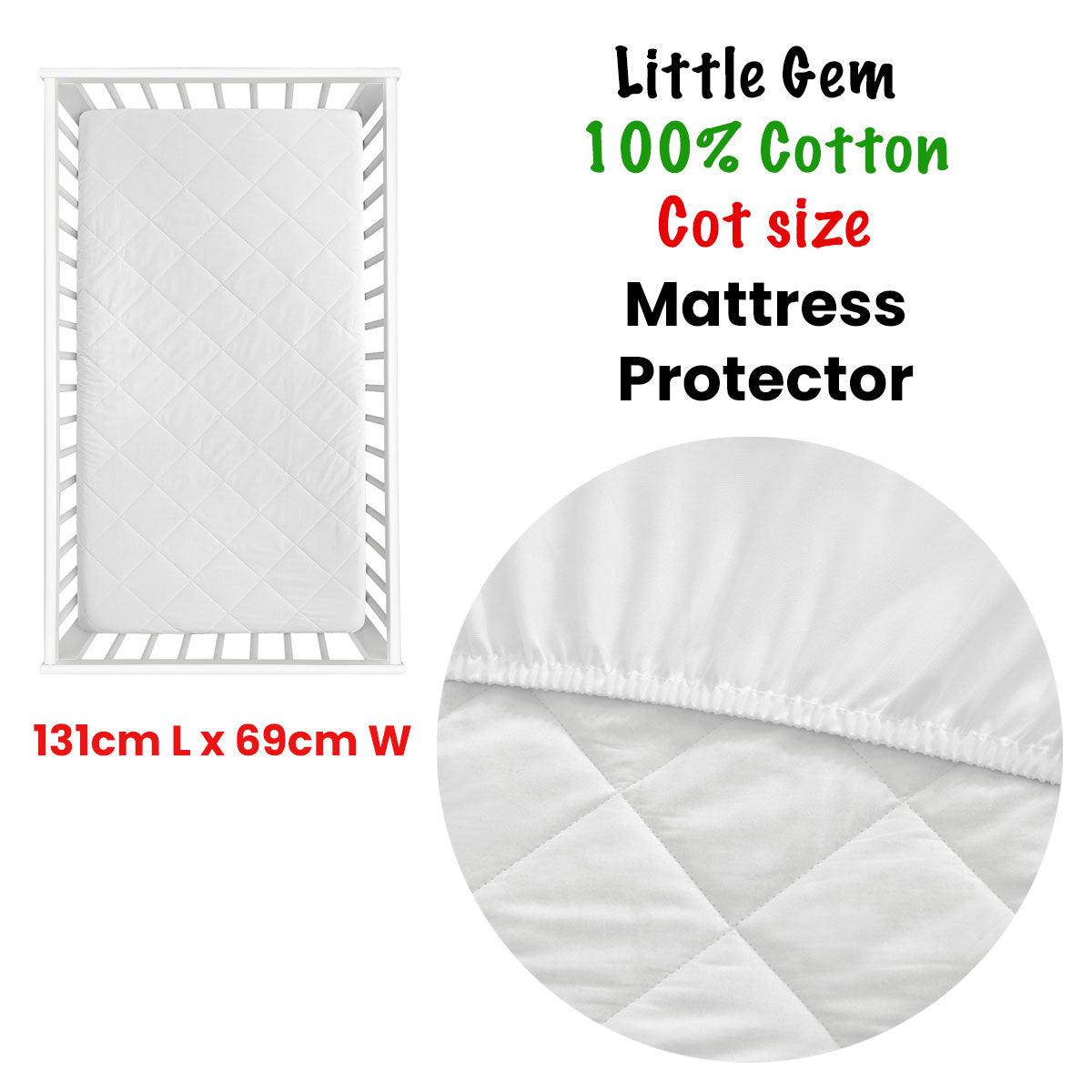 Little Gem 100% Cotton Cot Mattress Protector - Harrogates