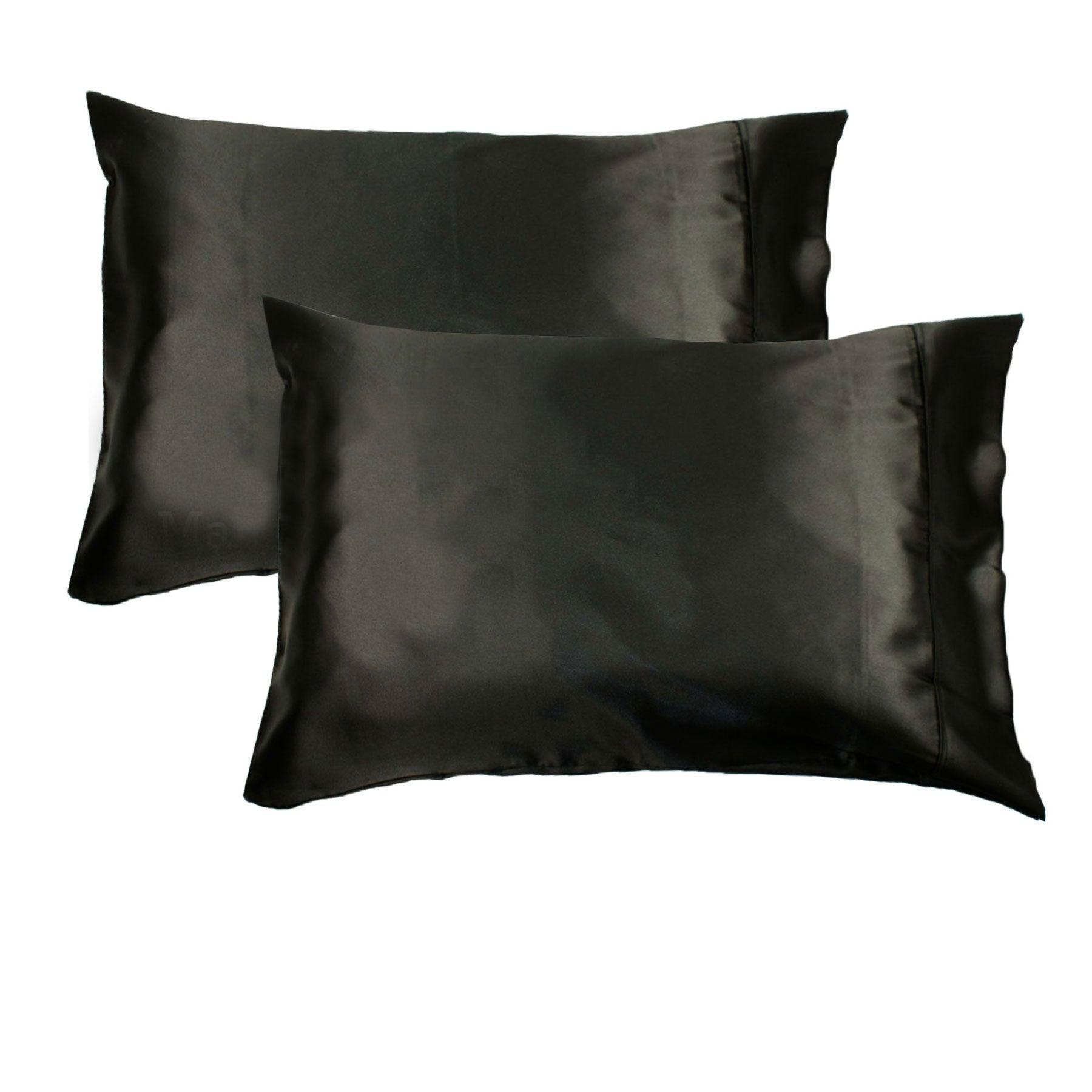 Accessorize 300TC Deluxe Essentials Satin Standard Pillowcases Black - Harrogates