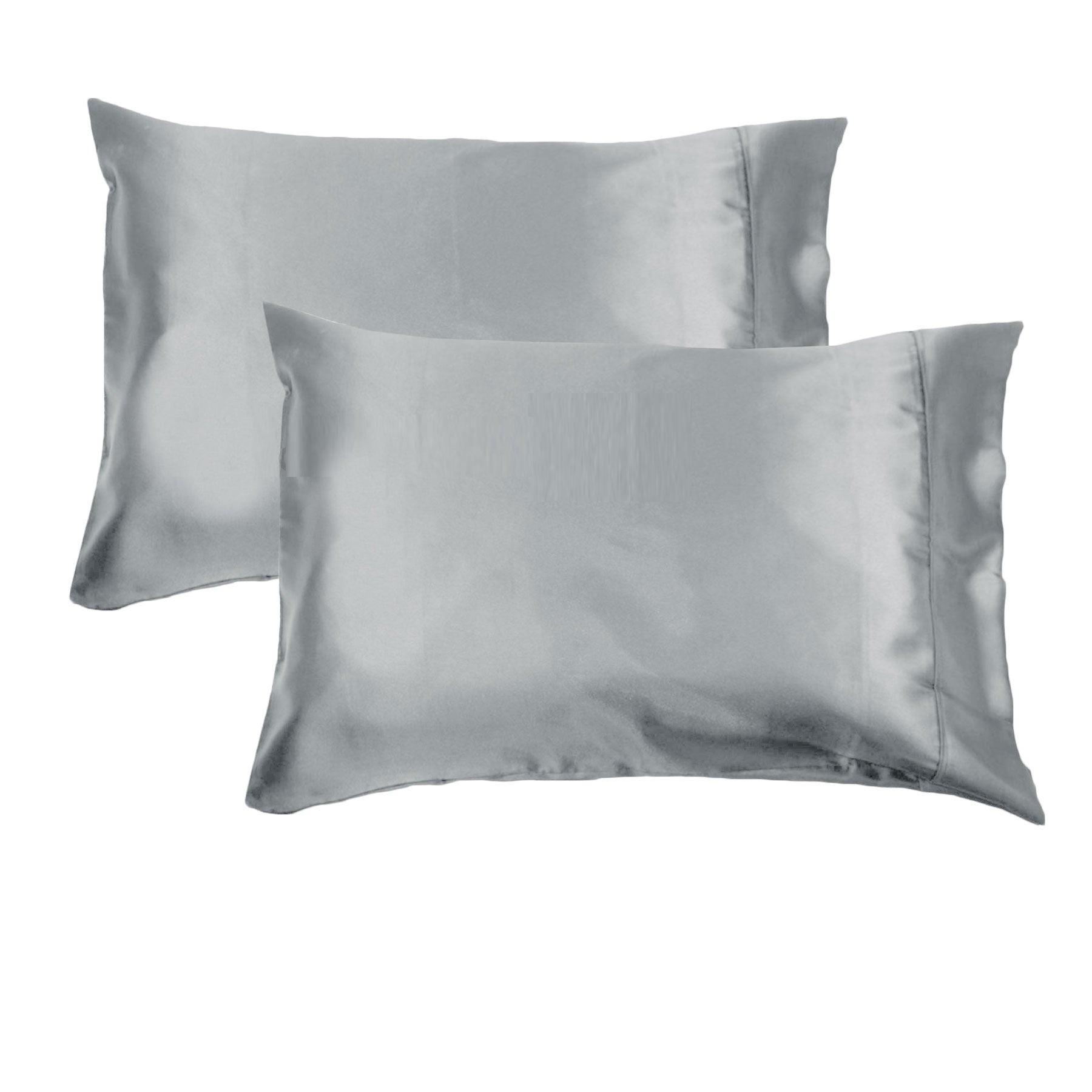 Accessorize 300TC Deluxe Essentials Satin Standard Pillowcases Silver - Harrogates