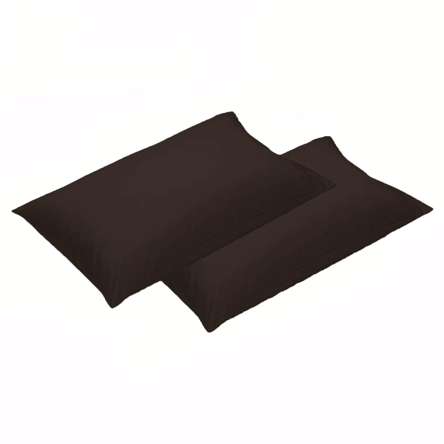 500TC Pair of Cotton Standard Pillowcases Chocolate - Harrogates