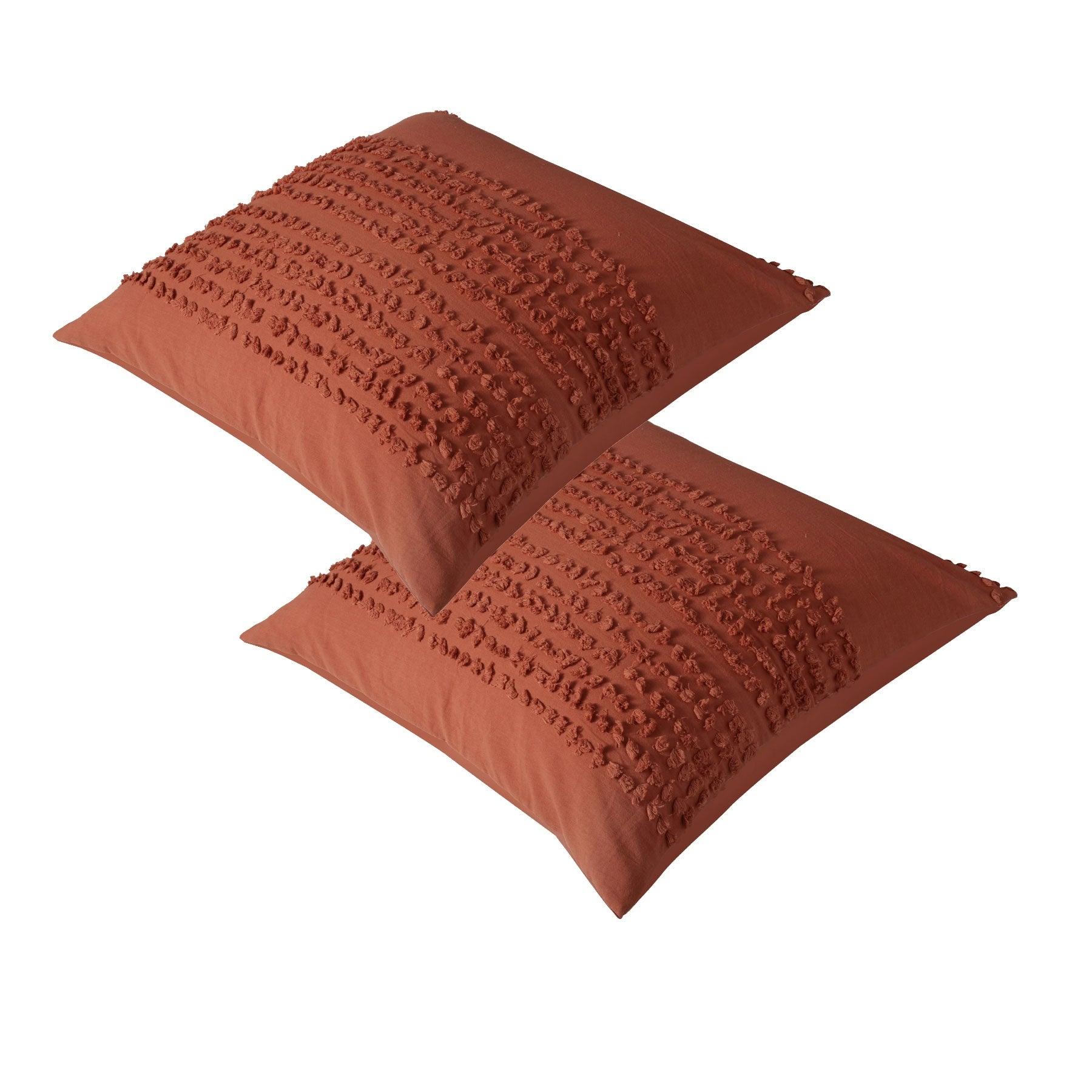 Vintage Design Homewares One Pair of Betty Tobacco European Pillowcases - Harrogates