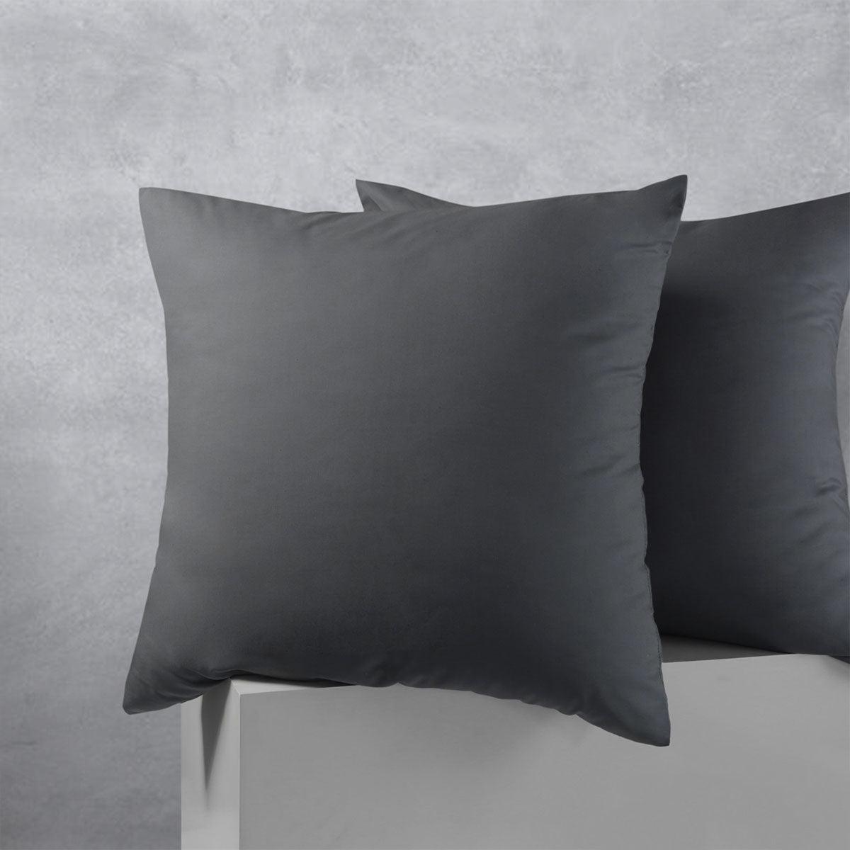 Accessorize Pair of Cotton Polyester European Pillowcases Charcoal - Harrogates