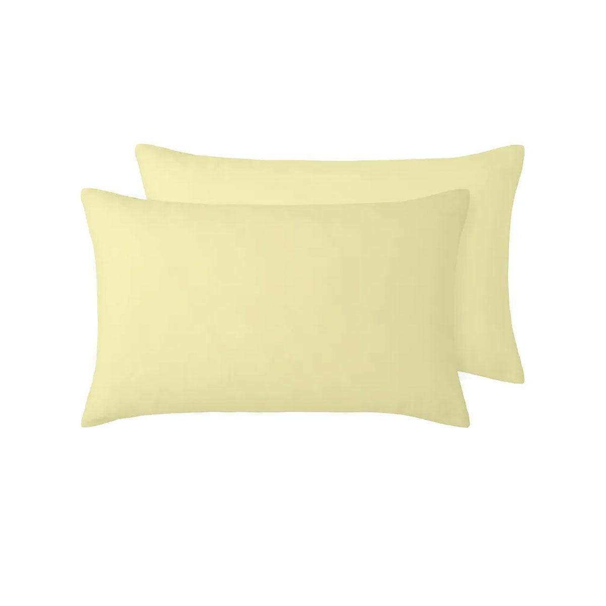Vintage Design Homewares 100% Linen Pair of Standard Pillowcases Butter 48 x 73 cm - Harrogates