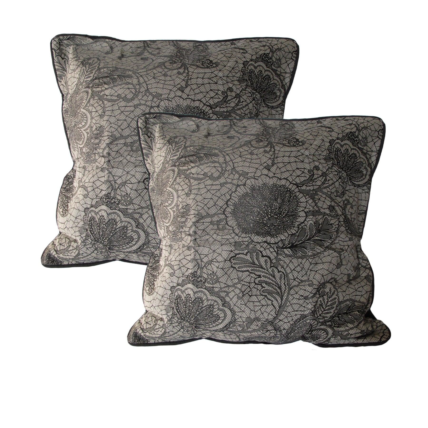 Accessorize Pair of Trudie Lace European Pillowcases Black - Harrogates