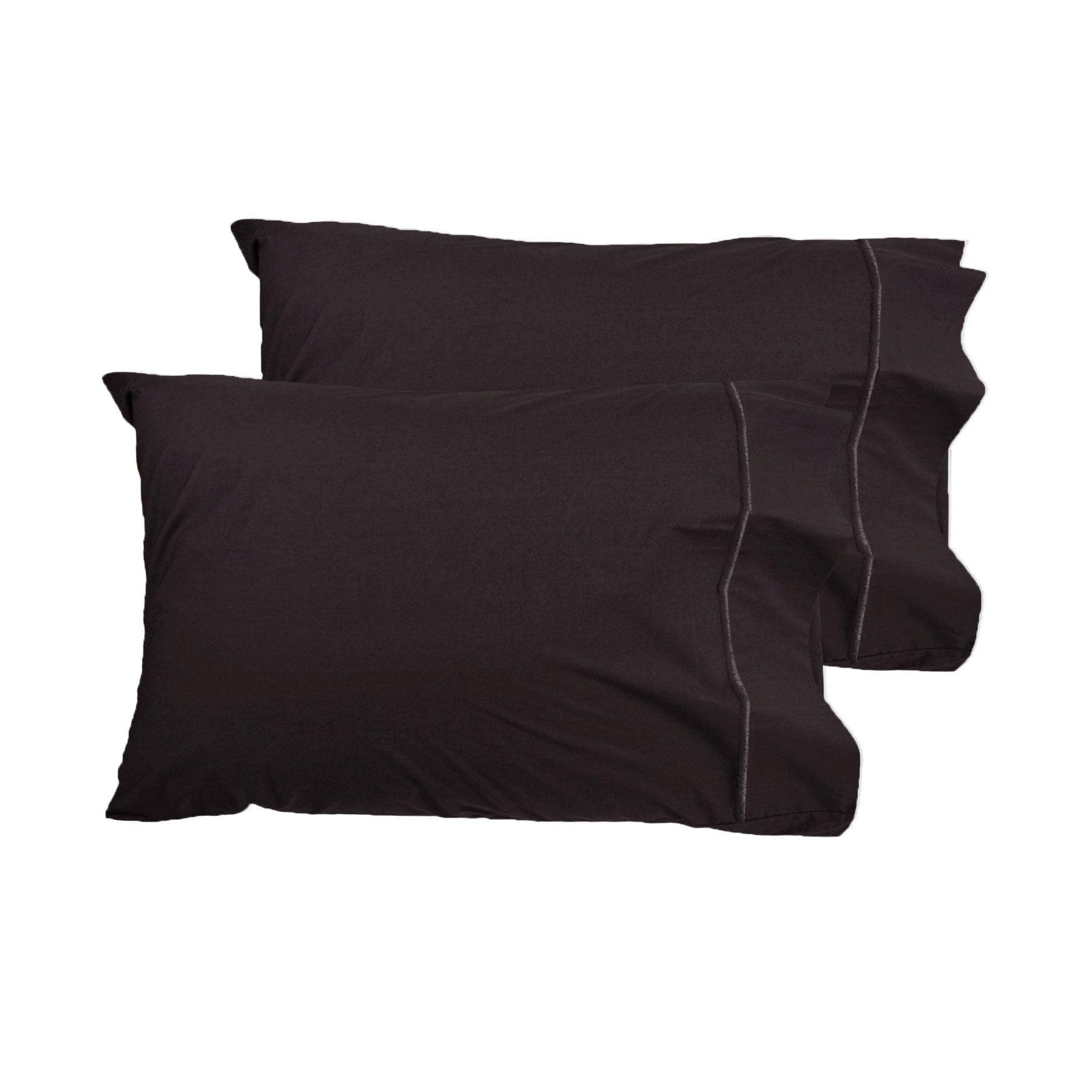 Grand Aterlier Pair of Queen Sized Pillowcases - Walnut - Harrogates
