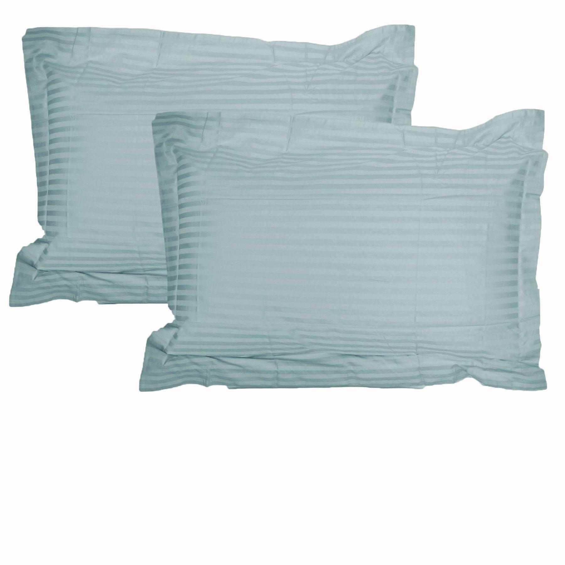 Accessorize 325TC Pair of Stripe Jumbo / Queen Pillowcases Blue - Harrogates