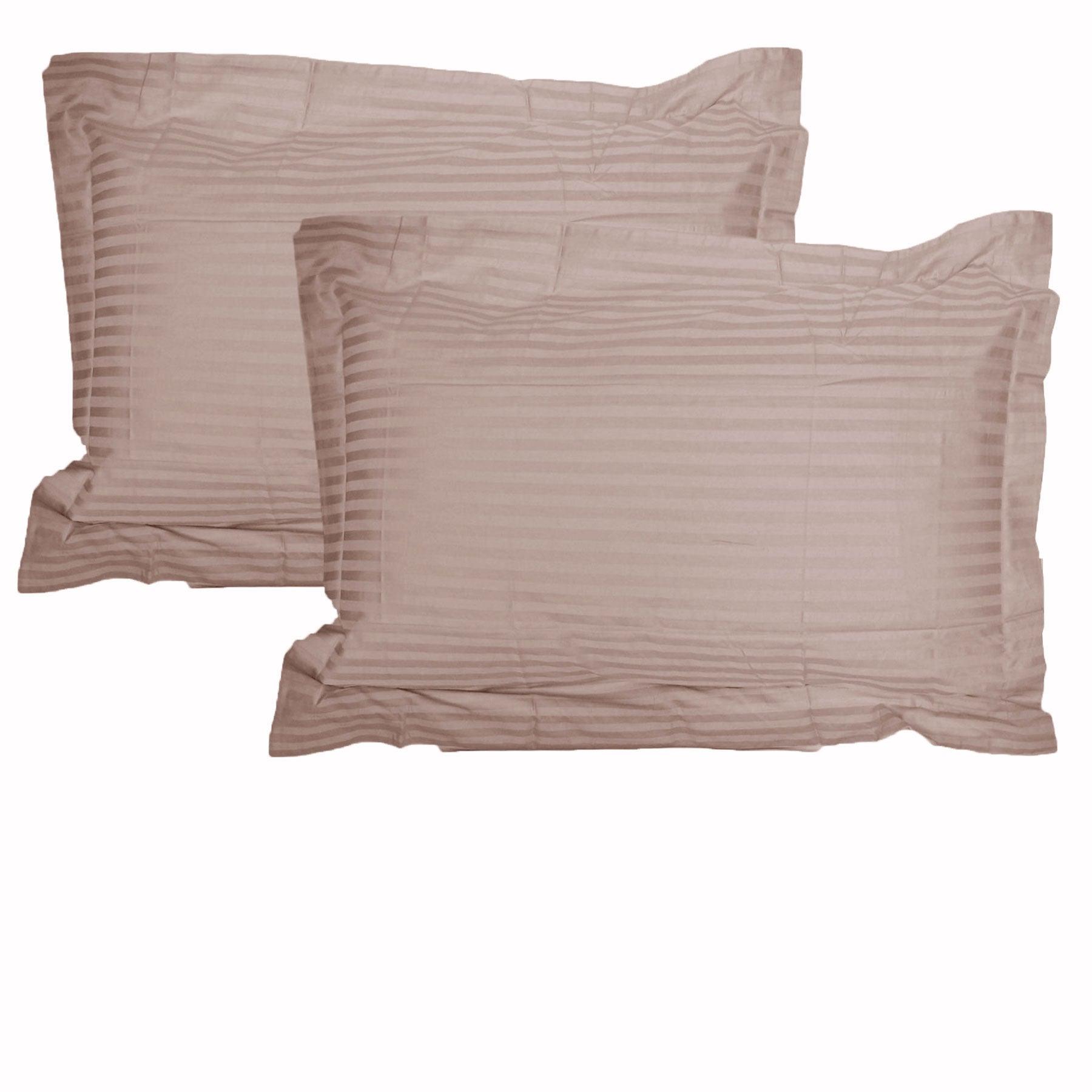 Accessorize 325TC Pair of Stripe Jumbo / Queen Pillowcases Blush - Harrogates