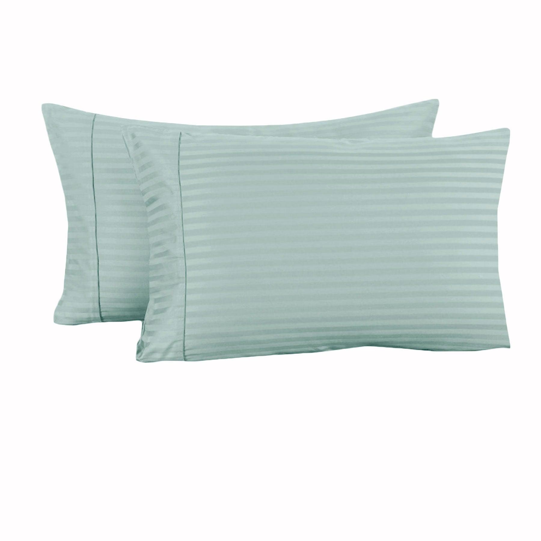 Accessorize 325TC Pair of Cuffed Standard Pillowcases Blue - Harrogates