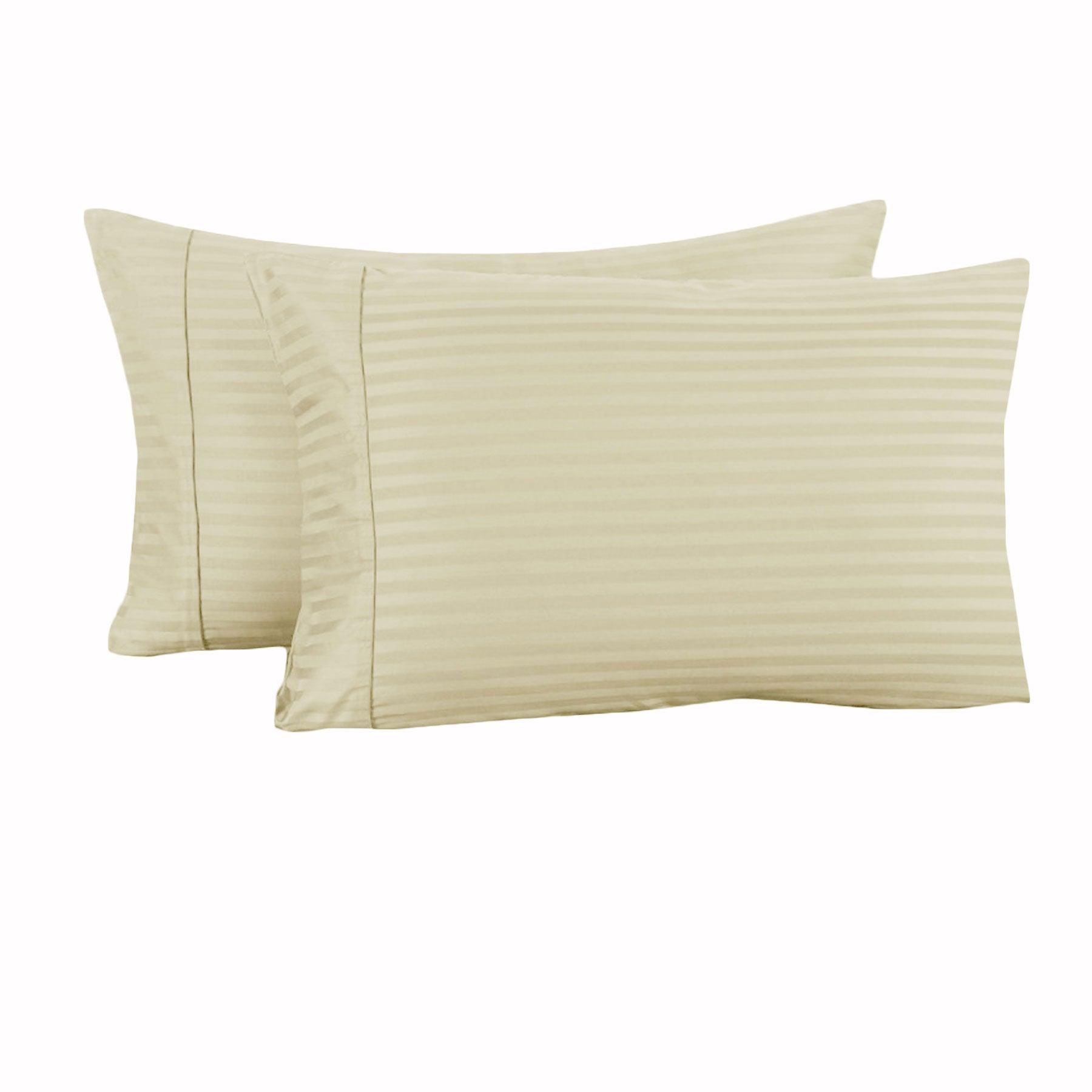 Accessorize 325TC Pair of Cuffed Standard Pillowcases Ecru - Harrogates