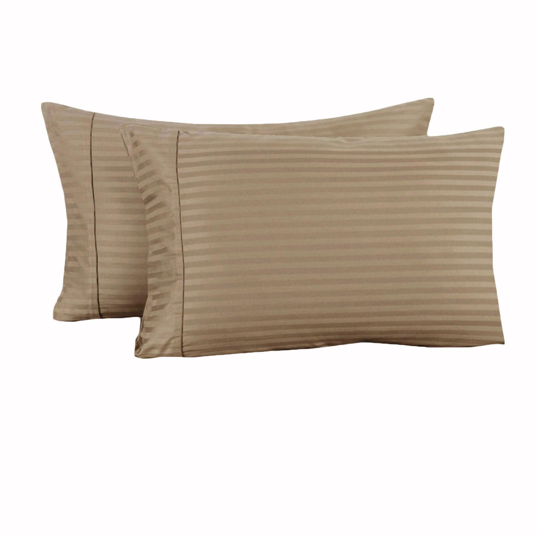 Accessorize 325TC Pair of Cuffed Standard Pillowcases Mocha - Harrogates