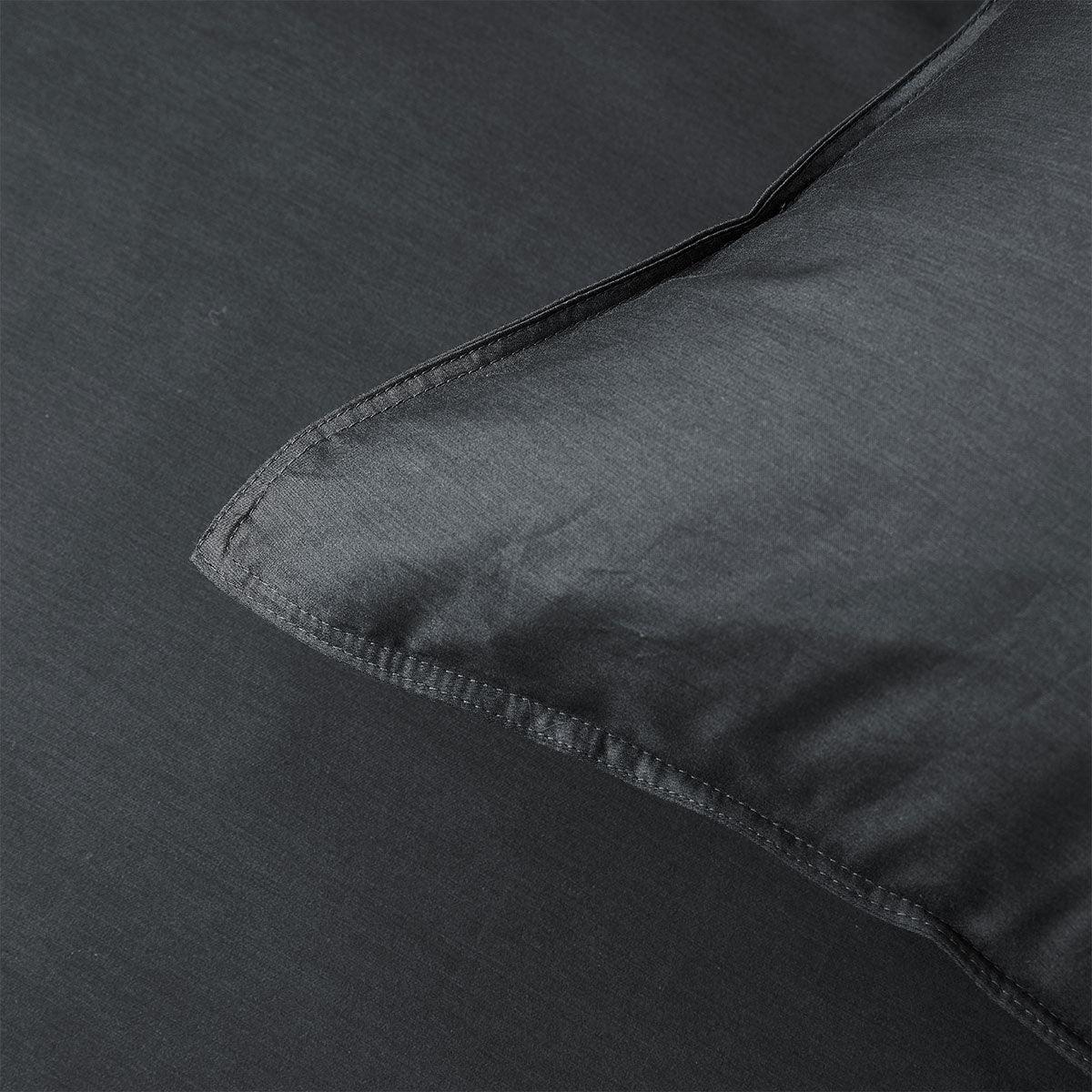 Accessorize Charcoal 400TC Charcoal Bamboo Cotton Double Stitched Quilt Cover Set Single - Harrogates