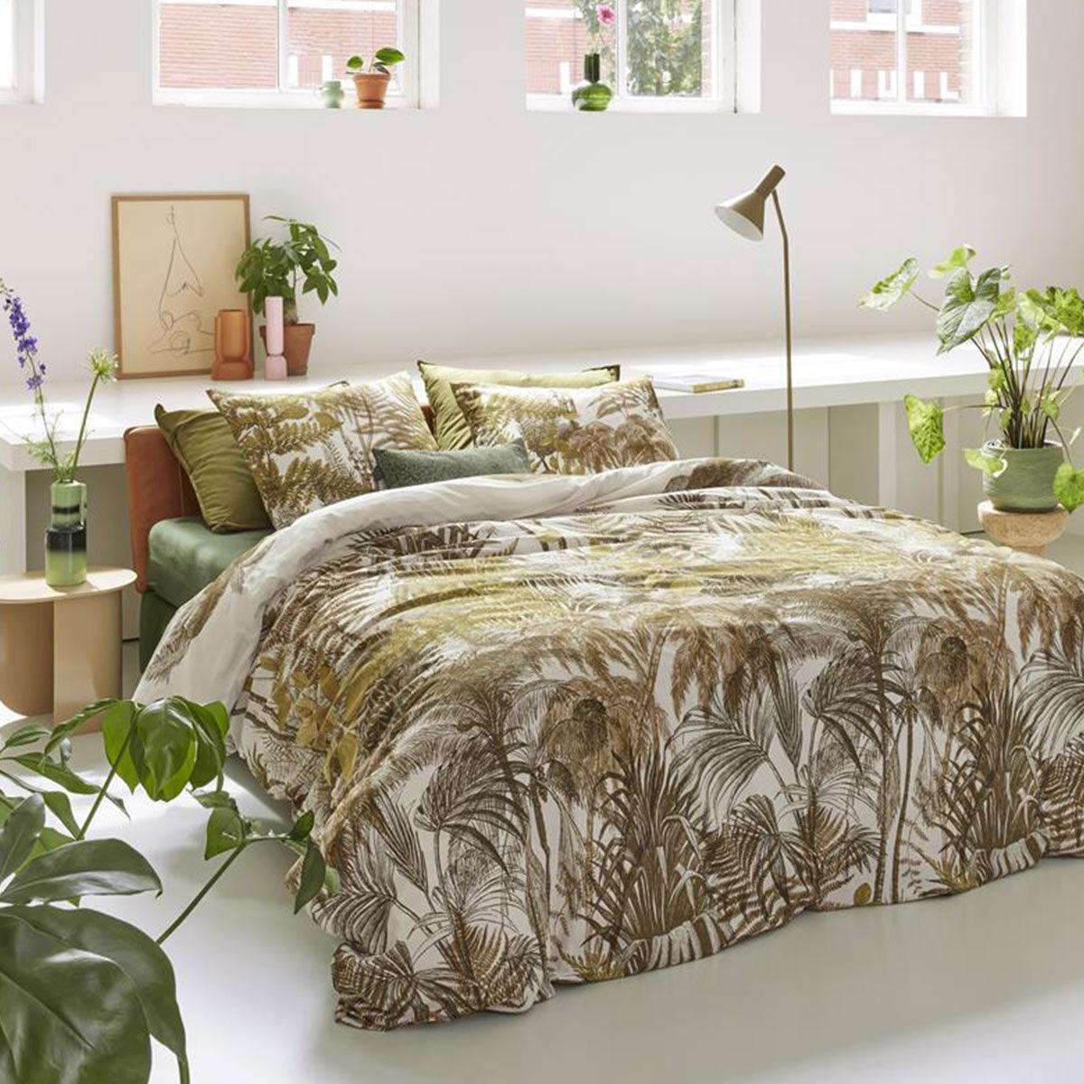 Bedding House Caribe Ochre Cotton Quilt Cover Set Queen - Harrogates