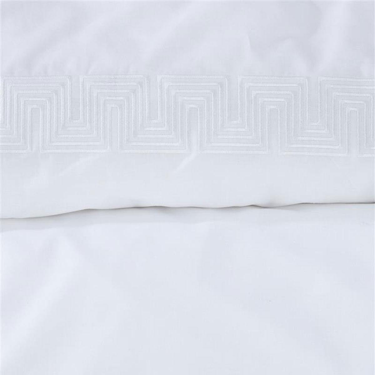 Riviera Maison Elowen White Cotton Quilt Cover Set King - Harrogates