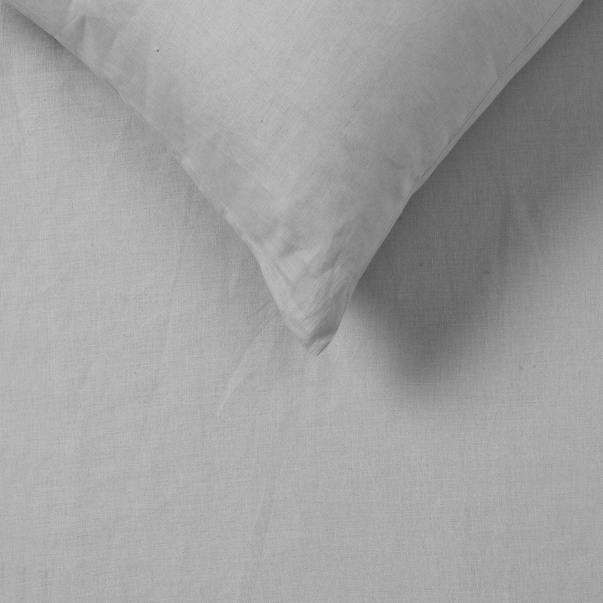 Vintage Design Homewares Silver 100% Hemp Quilt Cover Set Queen - Harrogates