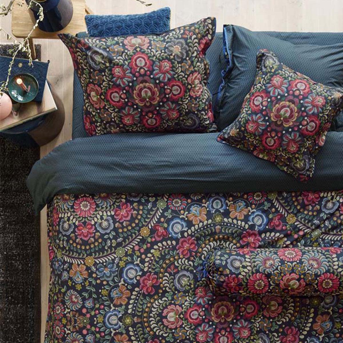 PIP Studio Il Ricamo Dark Blue Cotton Quilt Cover Set Queen - Harrogates