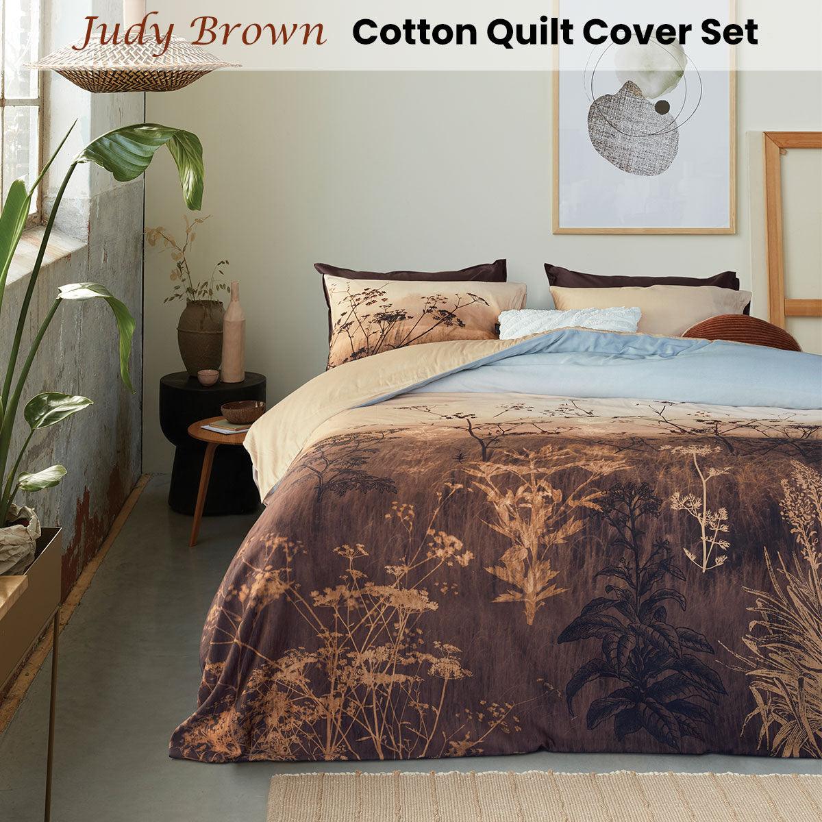 Bedding House Judy Brown Cotton Quilt Cover Set King - Harrogates