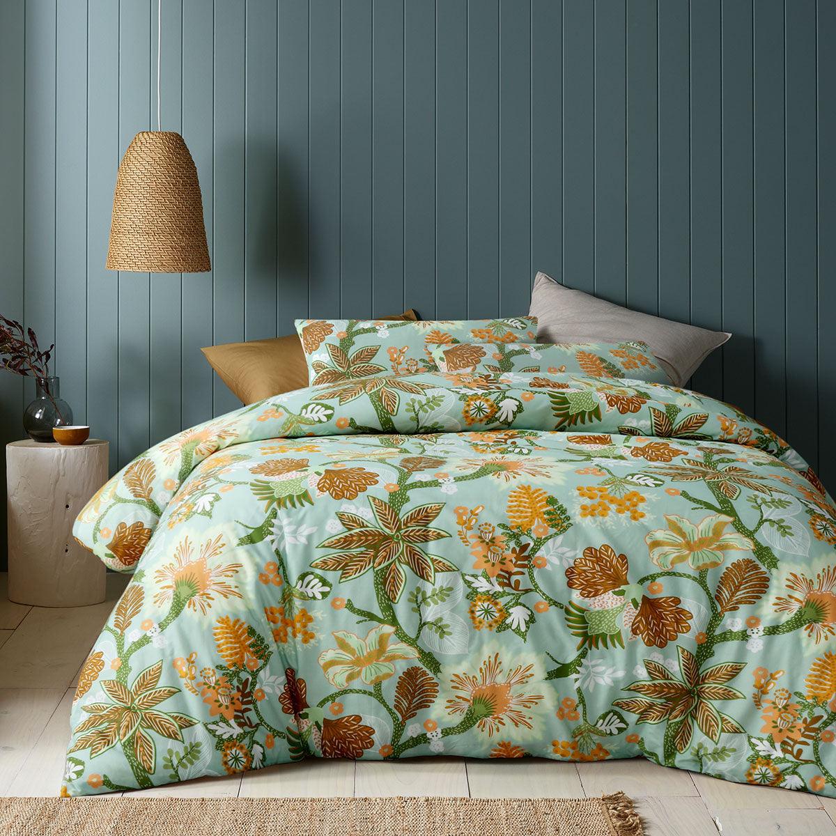 Accessorize Kienze Washed Cotton Printed Quilt Cover Set Queen - Harrogates