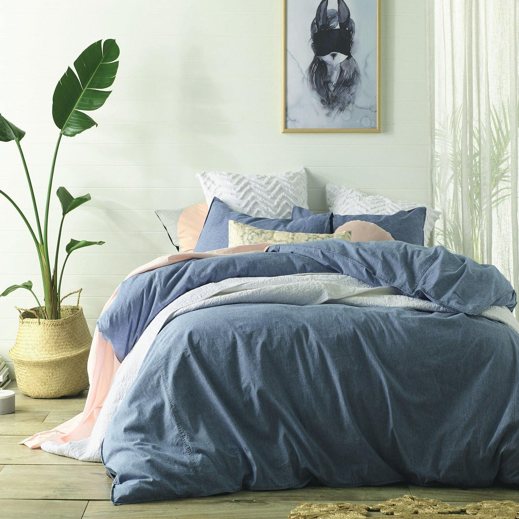 Accessorize Stonewashed Linen Cotton Quilt Cover Set Queen - Harrogates