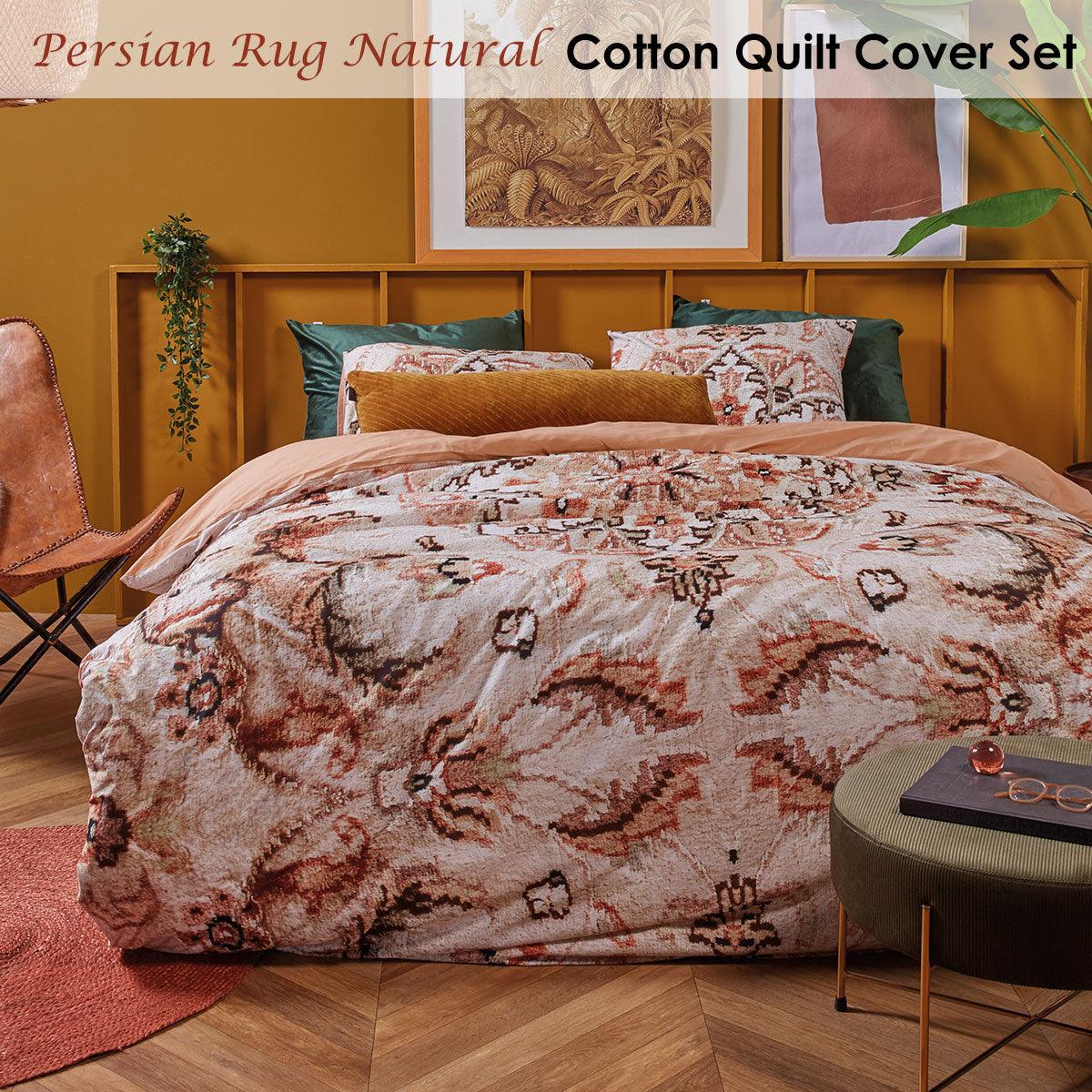 Bedding House Persian Rug Natural Cotton Quilt Cover Set Queen - Harrogates