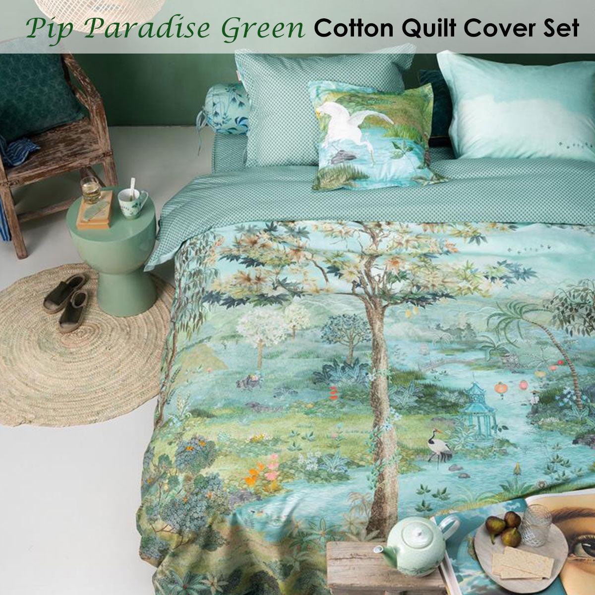 PIP Studio Pip Paradise Green Quilt Cover Set King - Harrogates