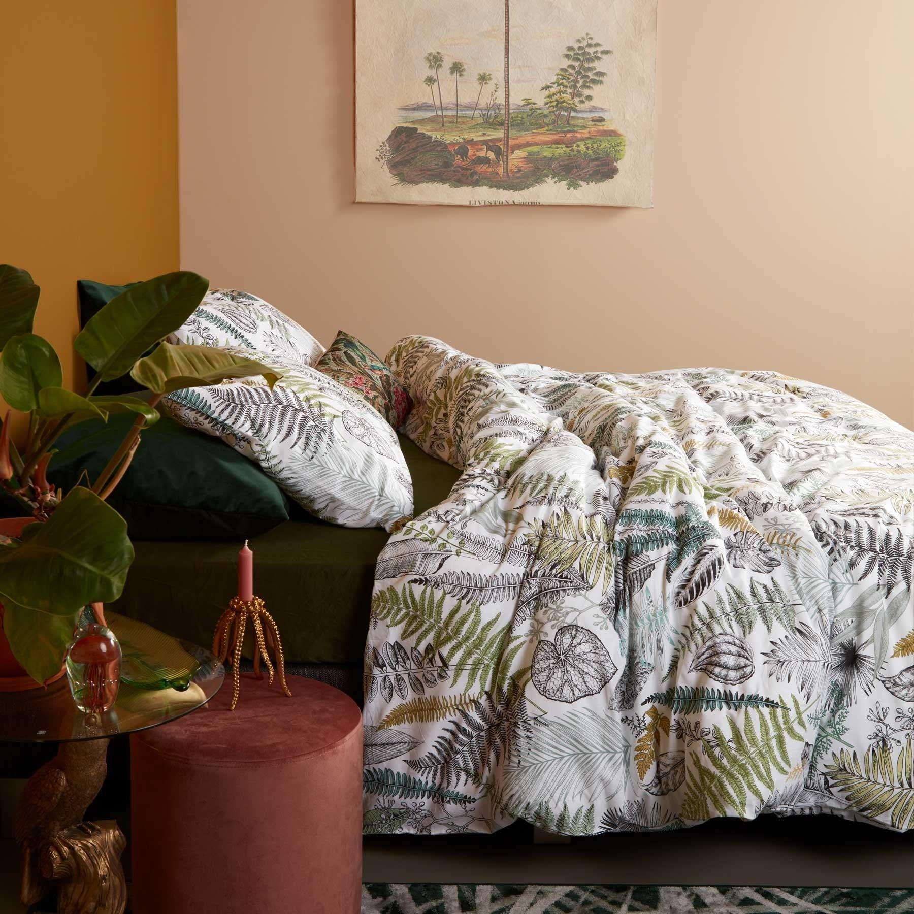 At Home Primeval Green Quilt Cover Set King - Harrogates