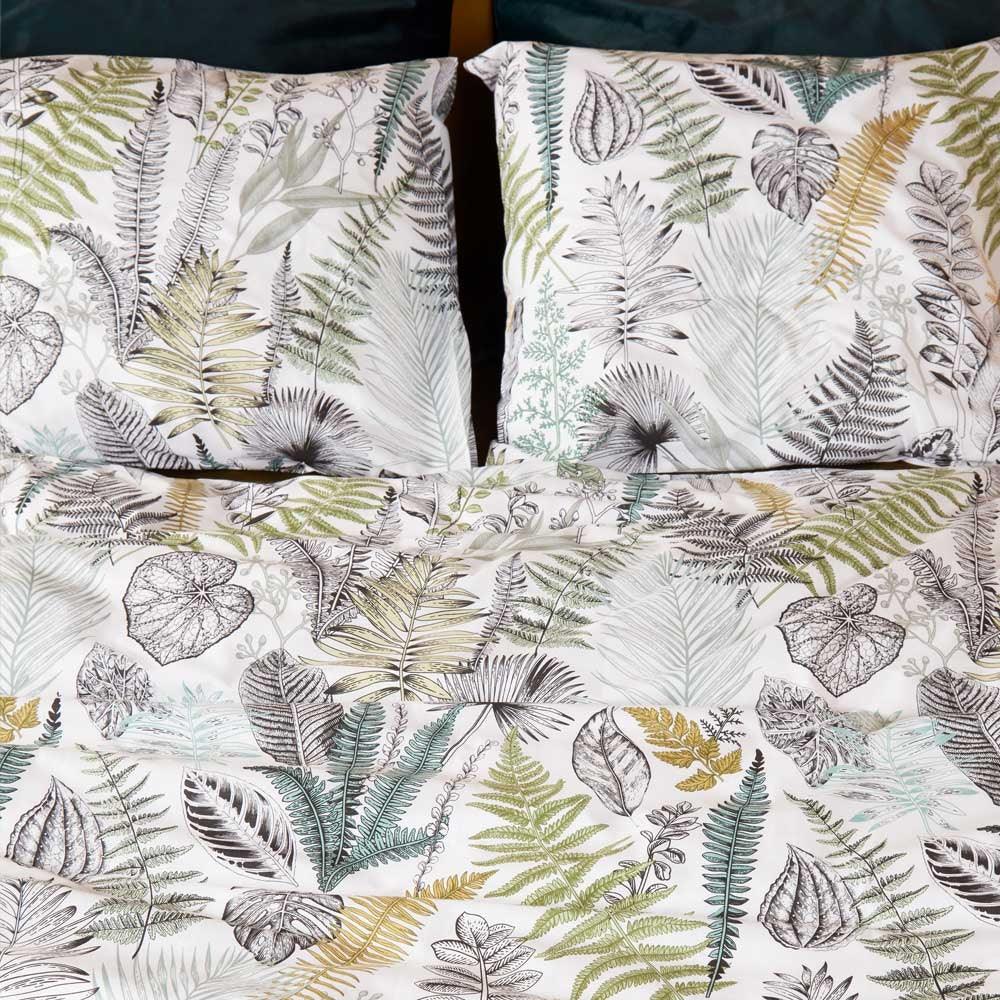 At Home Primeval Green Quilt Cover Set King - Harrogates