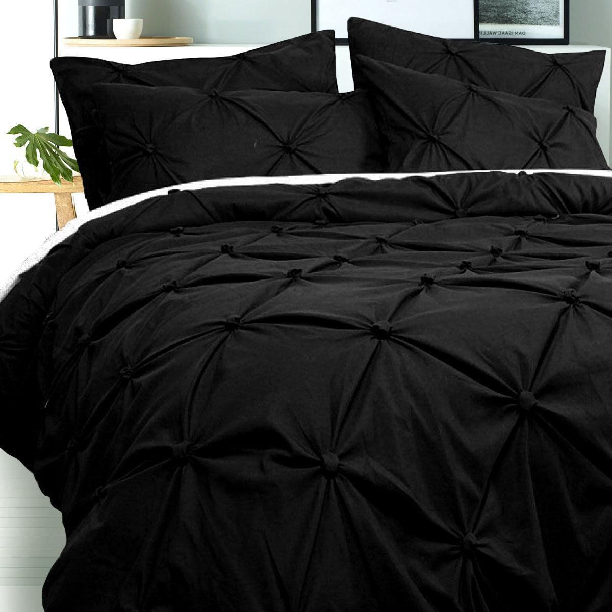 Bloomington Puffy Quilt Cover Set Black SUPER KING - Harrogates
