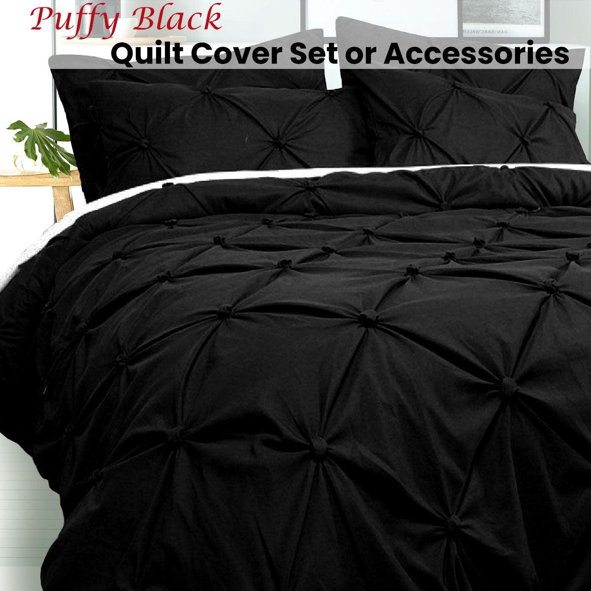 Bloomington Puffy Quilt Cover Set Black SUPER KING - Harrogates