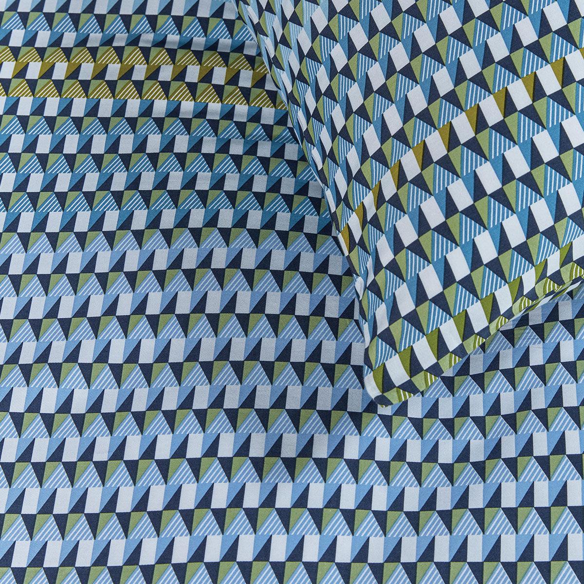 Bedding House Rhythm Blue Green Cotton Sateen Quilt Cover Set Queen - Harrogates