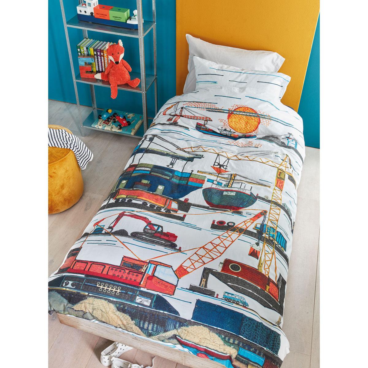 Bedding House Seaport Multi Cotton Quilt Cover Set Single - Harrogates