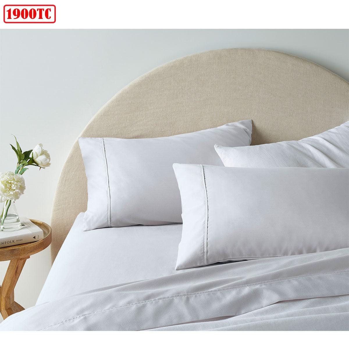Accessorize 1900TC Cotton Rich Sheet Set White King - Harrogates