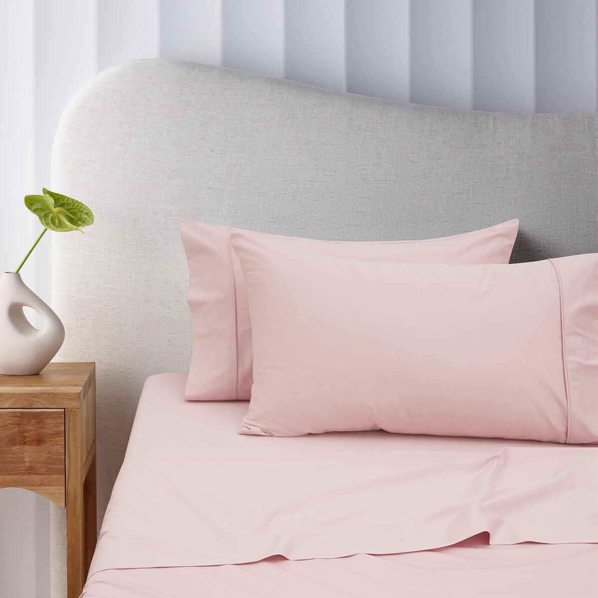 Accessorize 400TC Blush Bamboo Cotton Sheet Set 40cm Wall King Single - Harrogates