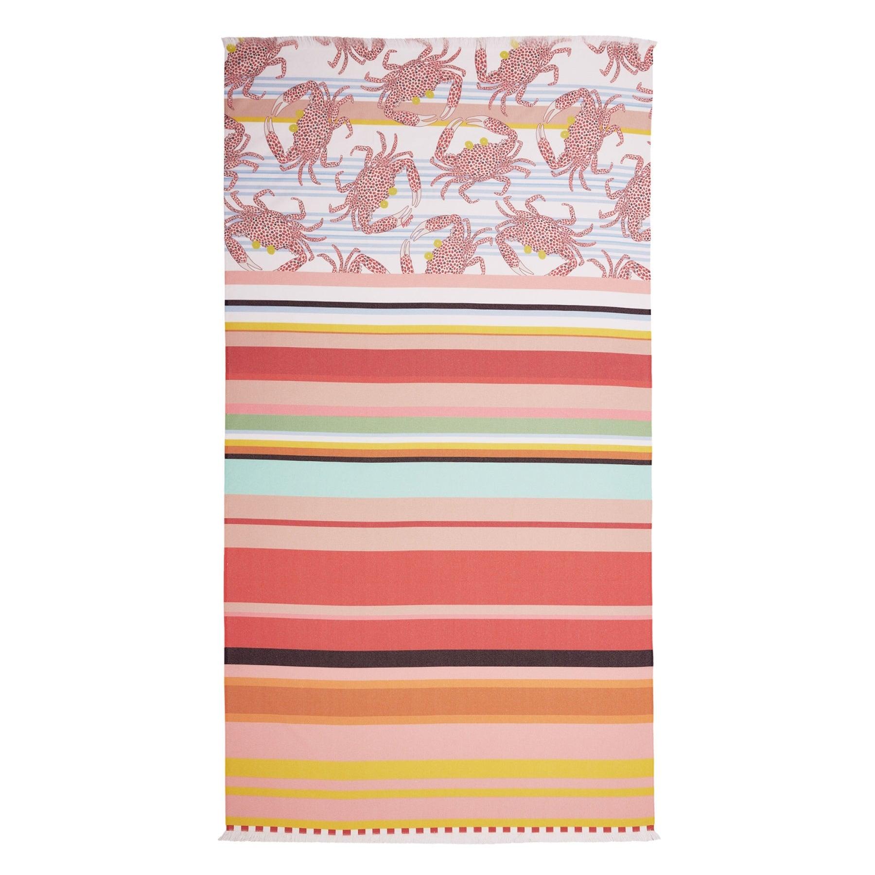 Oilily Cotton Digital Print Large Towel Crazy Crabs - Harrogates