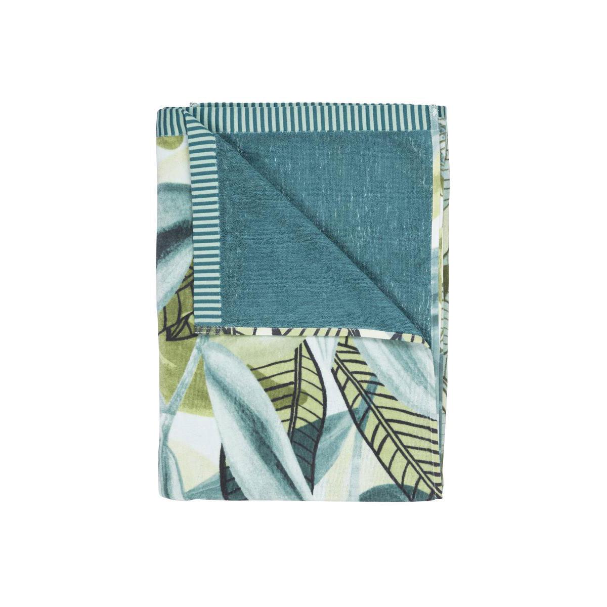 Bedding House Jungle Vibe Green Cotton Velour Beach Towel - Harrogates