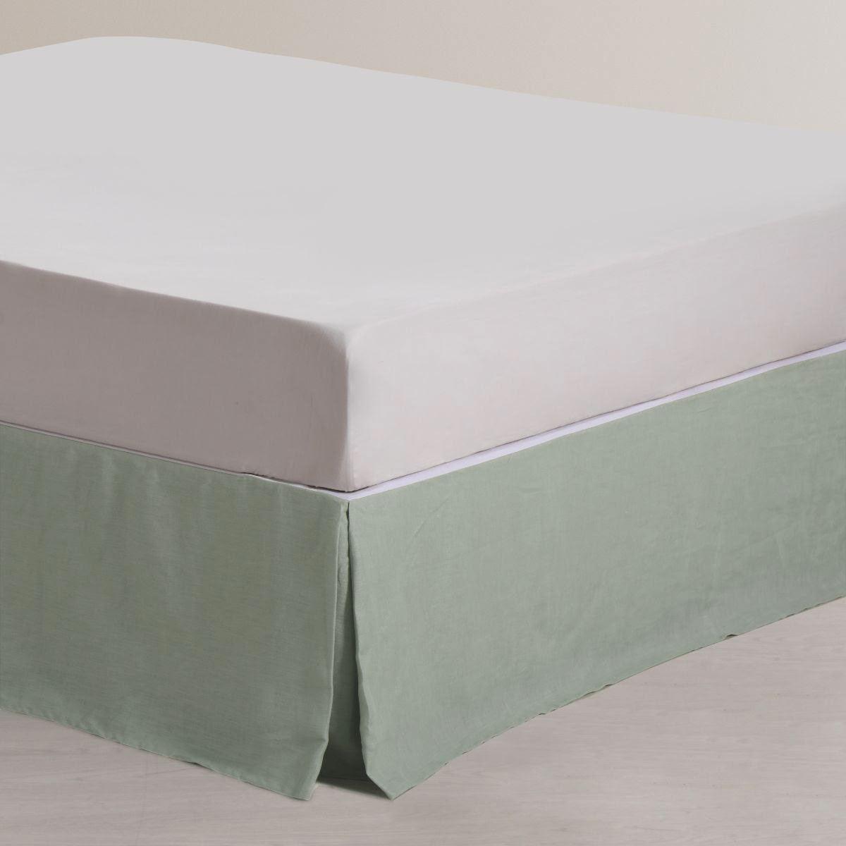 Vintage Design Homewares Sage French Linen Valance Super King - Harrogates