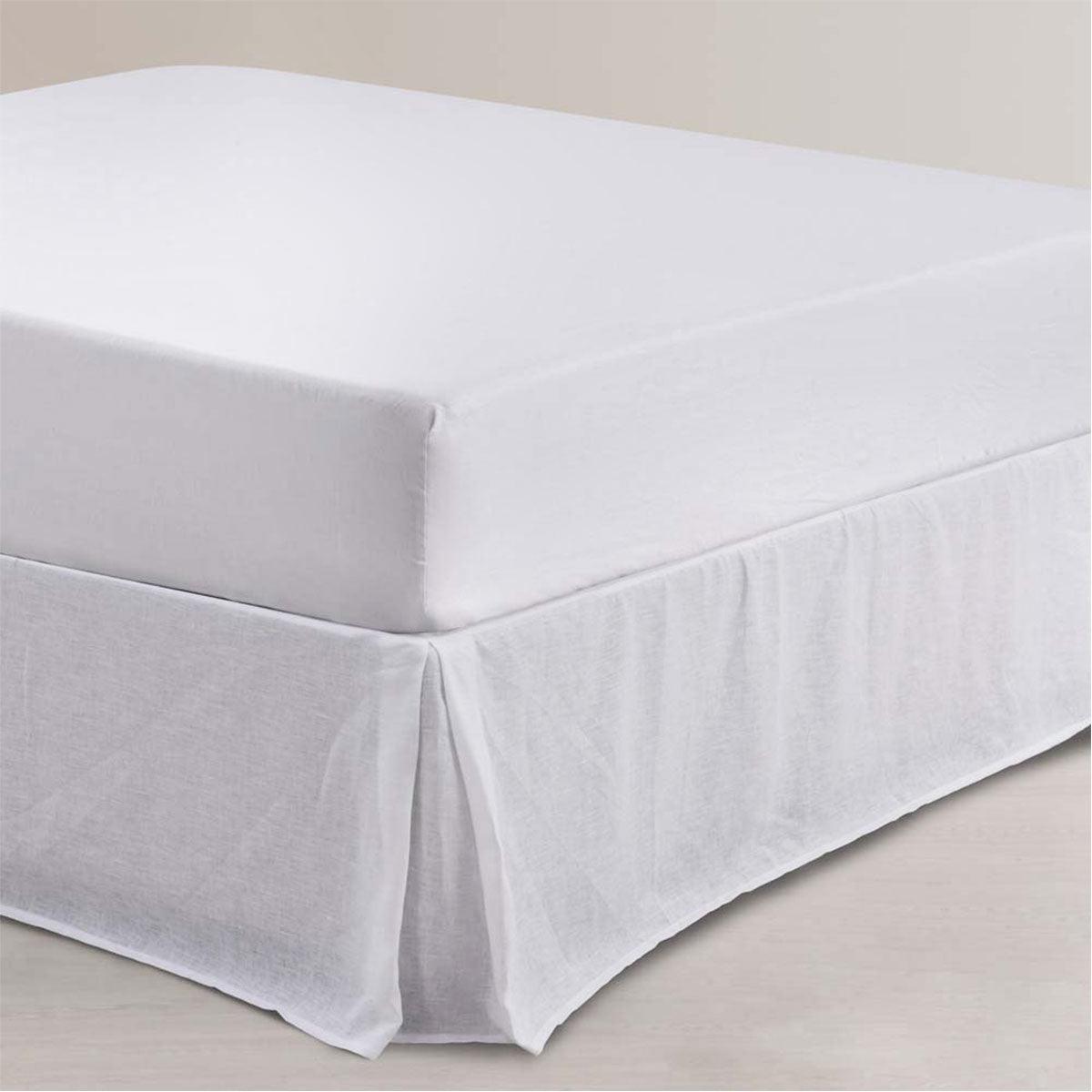 Vintage Design Homewares White French Linen Valance 35cm Wall Super King - Harrogates