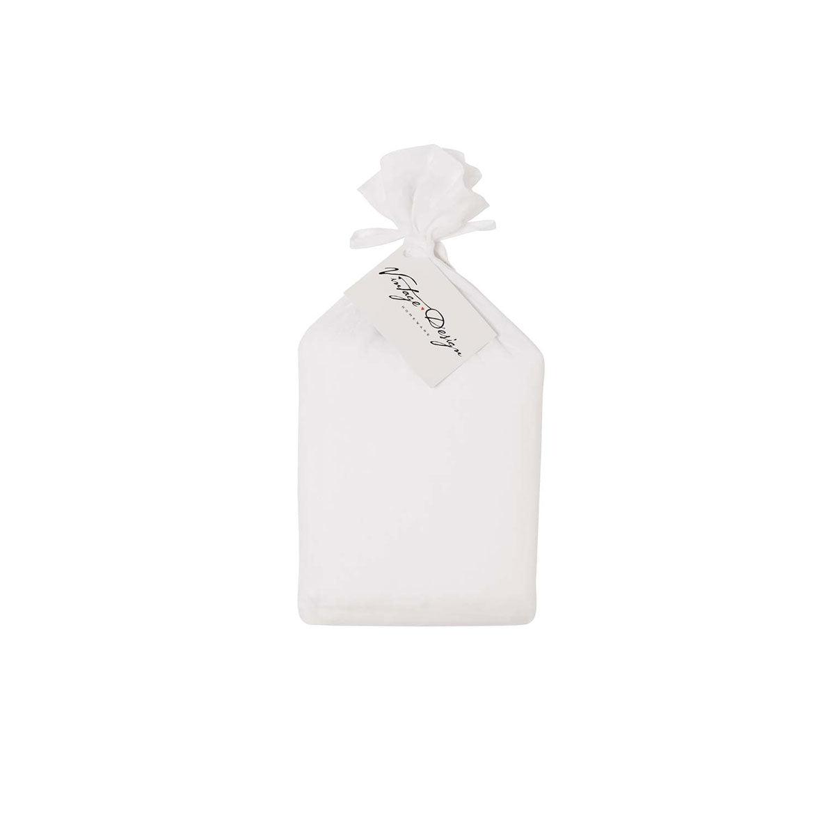 Vintage Design Homewares White French Linen Valance 35cm Wall Super King - Harrogates