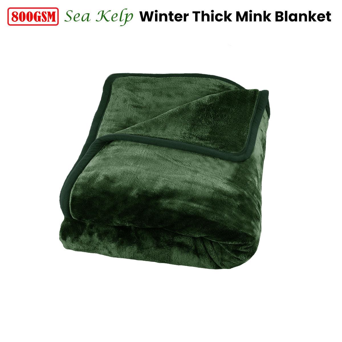 J Elliot Home 800GSM Luxury Winter Thick Mink Blanket Sea Kelp King - Harrogates