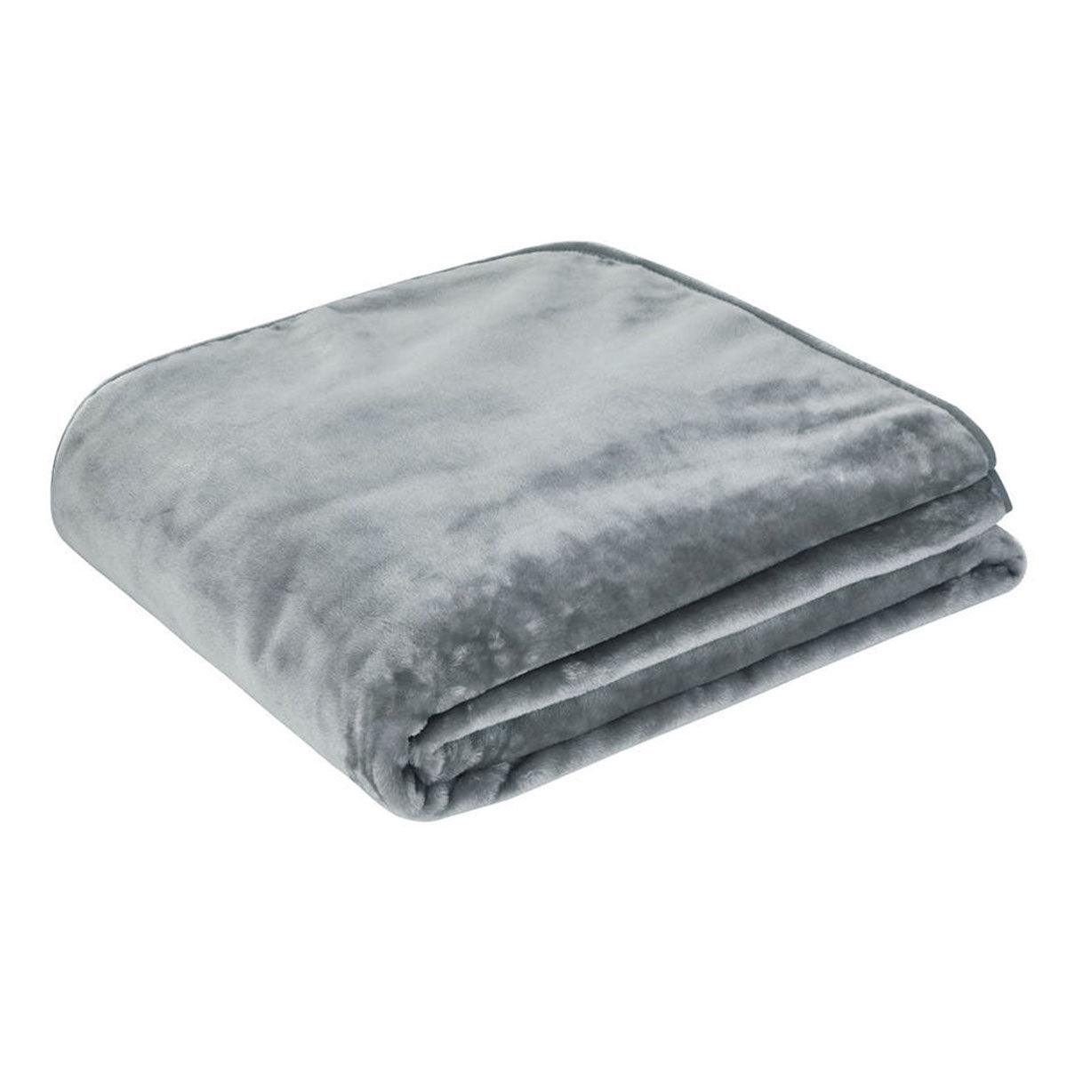 J.Elliot Home 450gsm Solid Faux Mink Blanket Graphite - Harrogates