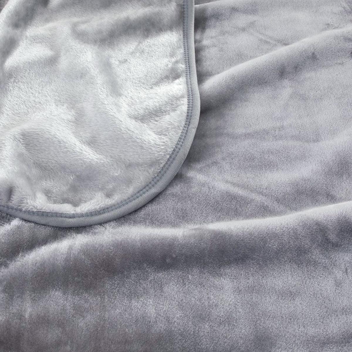 J.Elliot Home 450gsm Solid Faux Mink Blanket Graphite - Harrogates