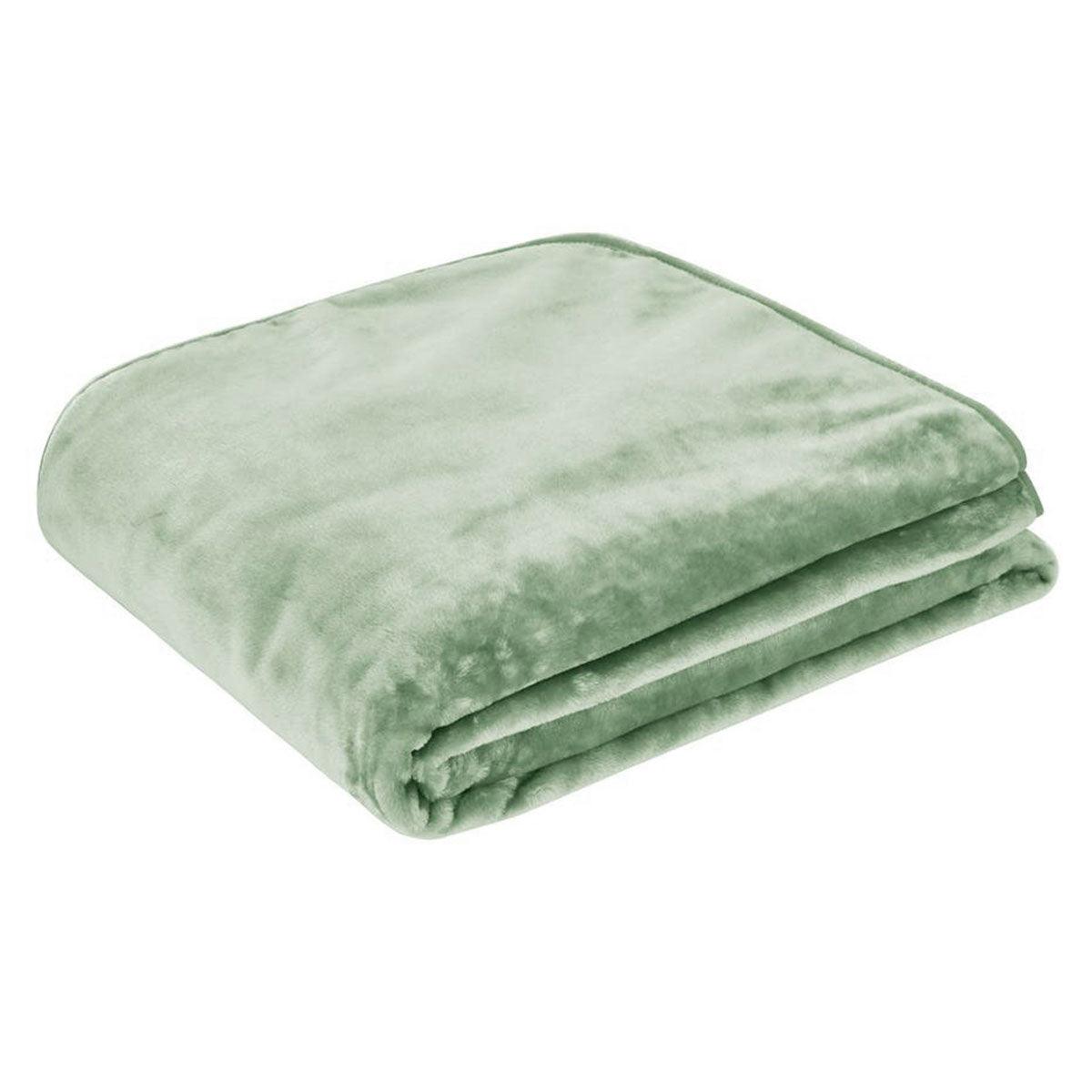 J.Elliot Home 450gsm Solid Faux Mink Blanket Sage - Harrogates