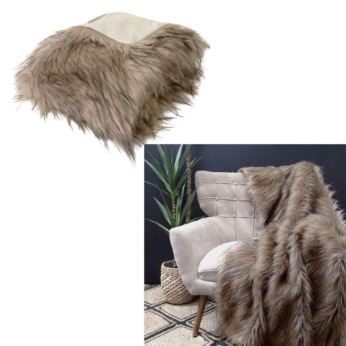 J Elliot Home Elk Luxury Faux Fur Throw 130 x 160cm - Harrogates