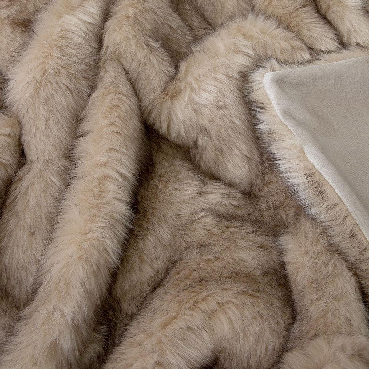 J Elliot Home Brown Fox Luxury Faux Fur Throw 130 x 160cm - Harrogates