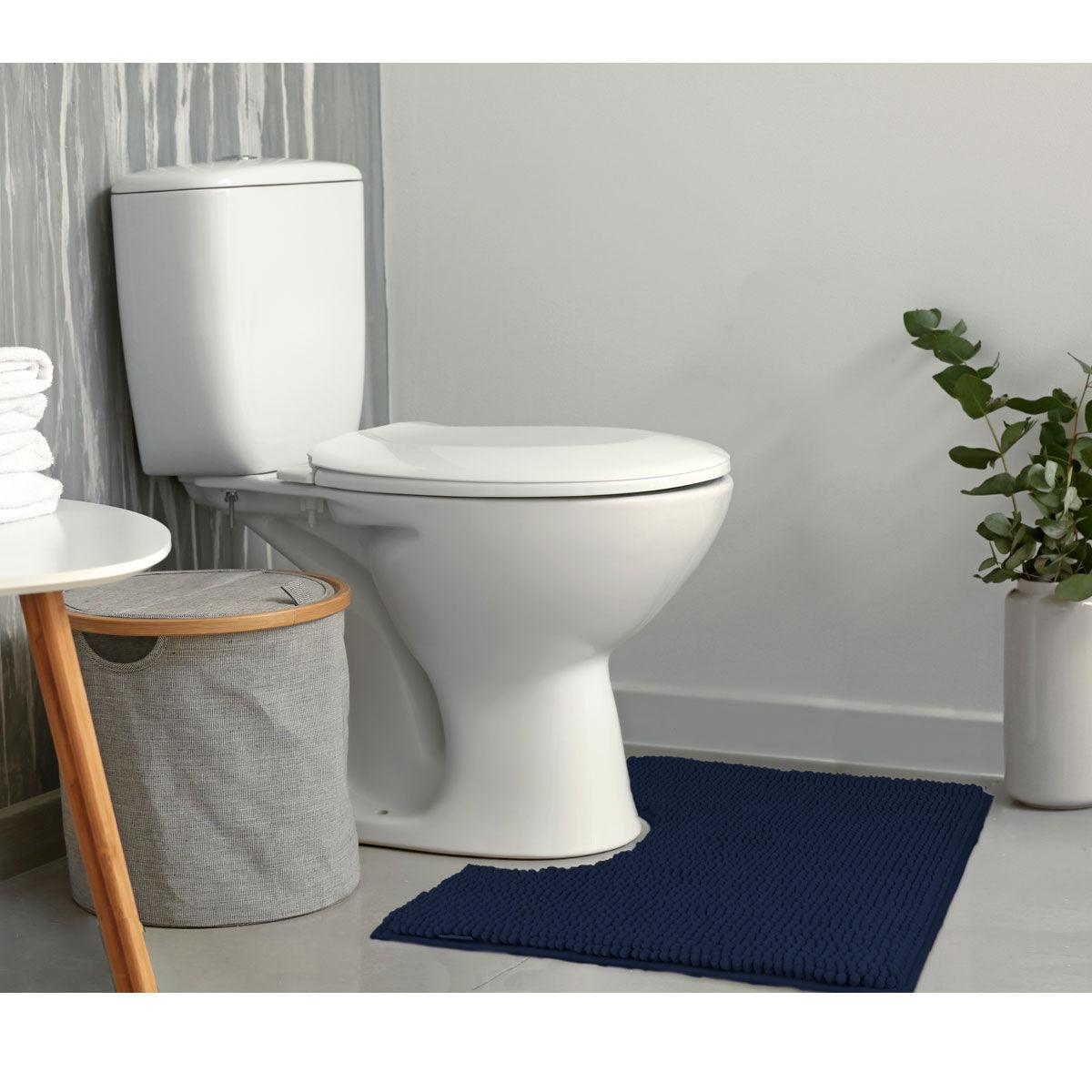 Toggle Microfiber Bath Mat Contourned Navy - Harrogates